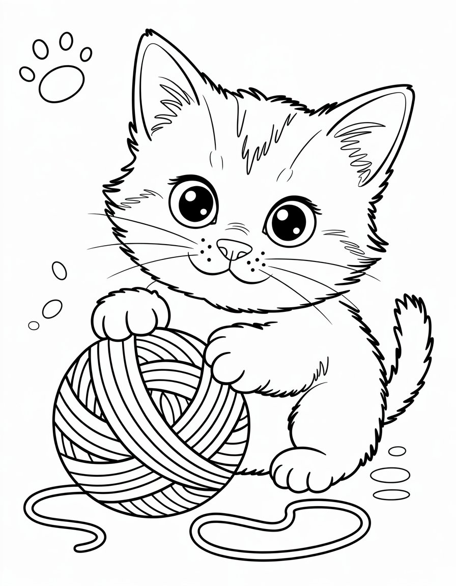Cat and Yarn Whimsy